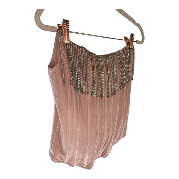 LPA Maddalena Corset Top Crystal Embellished Fringe Western Cowboy Vegas Sz S - Picture 9 of 11